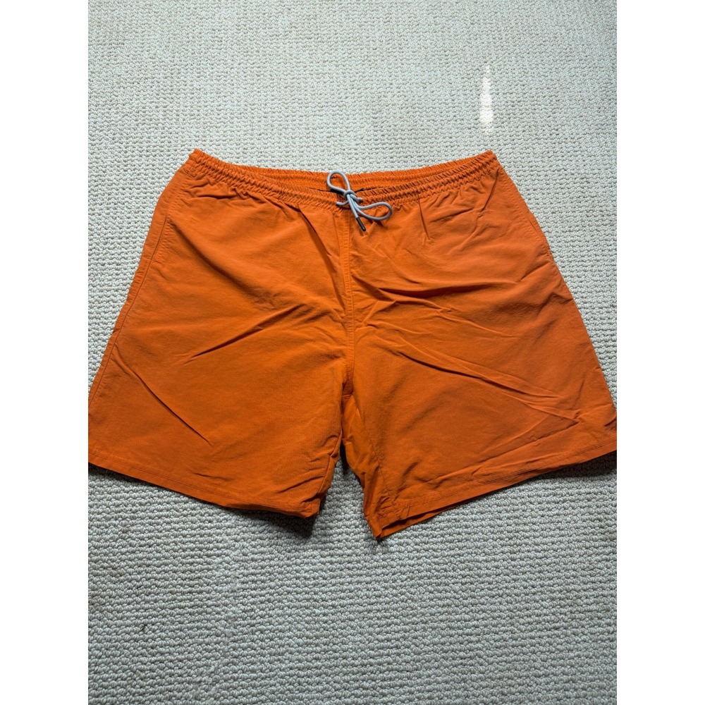 American Giant Mens Swim Trunks Orange Nylon Board Shorts XL Made in USA